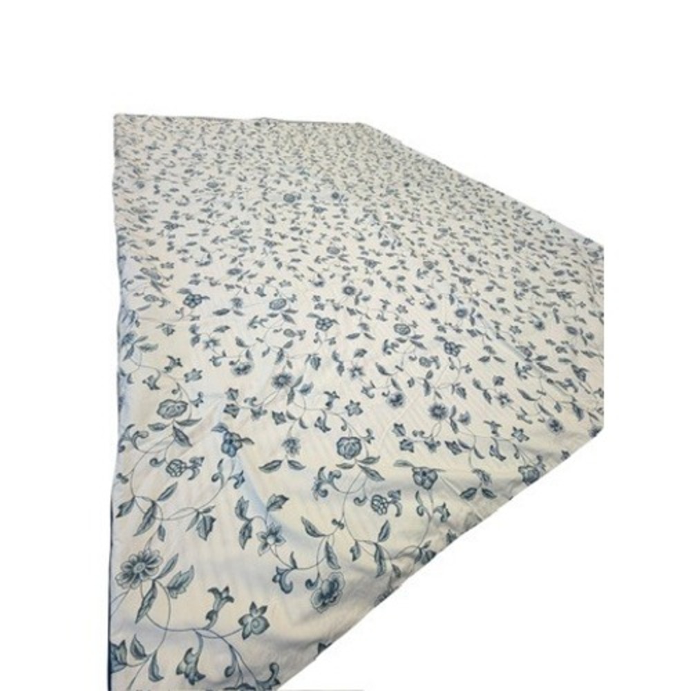 Reversible Blue White Floral & Stripe Duvet Cover& Matching Dust RuffleUSA Twin‎